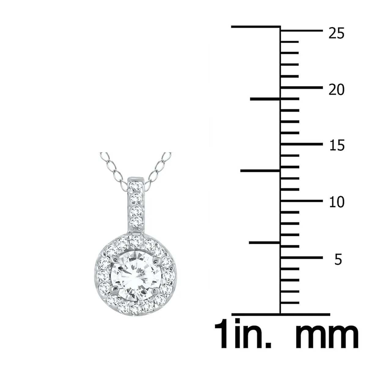 1/2 Carat Tw Halo Diamond Pendant In 10K White Gold