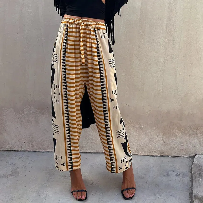 2024 Street Printed Mid-waist Haren Pants