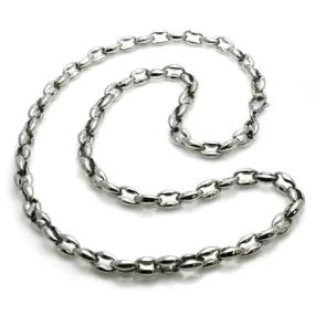 22" Stainless Steel Polished Marina Rolo Necklace