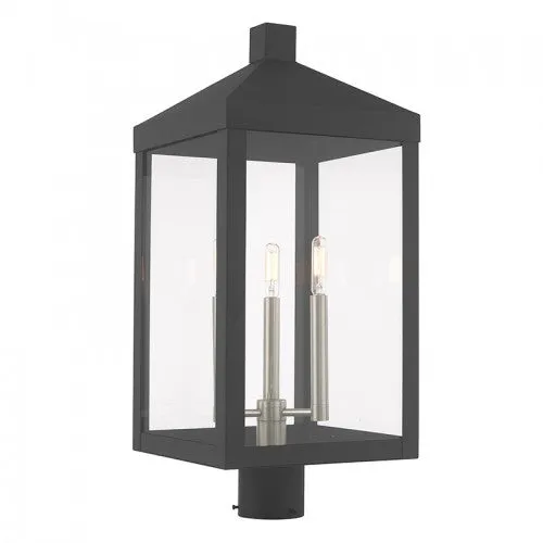 3 Lt Scandinavian Gray Post Top Lantern