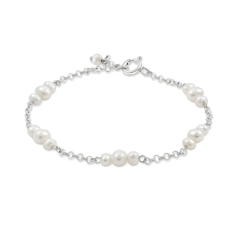 925 Silver Pearl Bracelet - June Birthstone Gift for Her