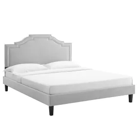 Adelaide Performance Velvet Twin Platform Bed By Modway - MOD-6852 - Light Gray