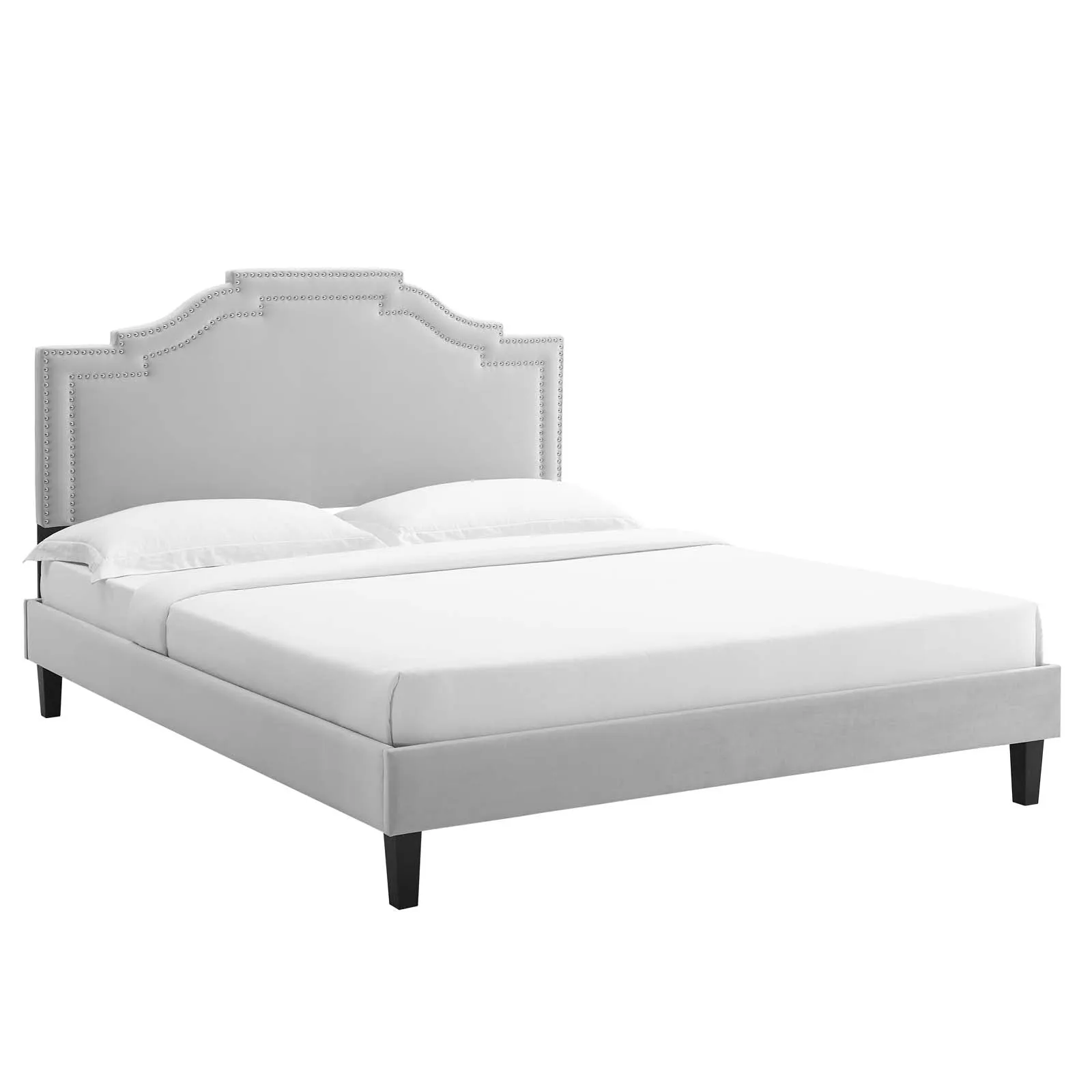 Adelaide Performance Velvet Twin Platform Bed By Modway - MOD-6852 - Light Gray