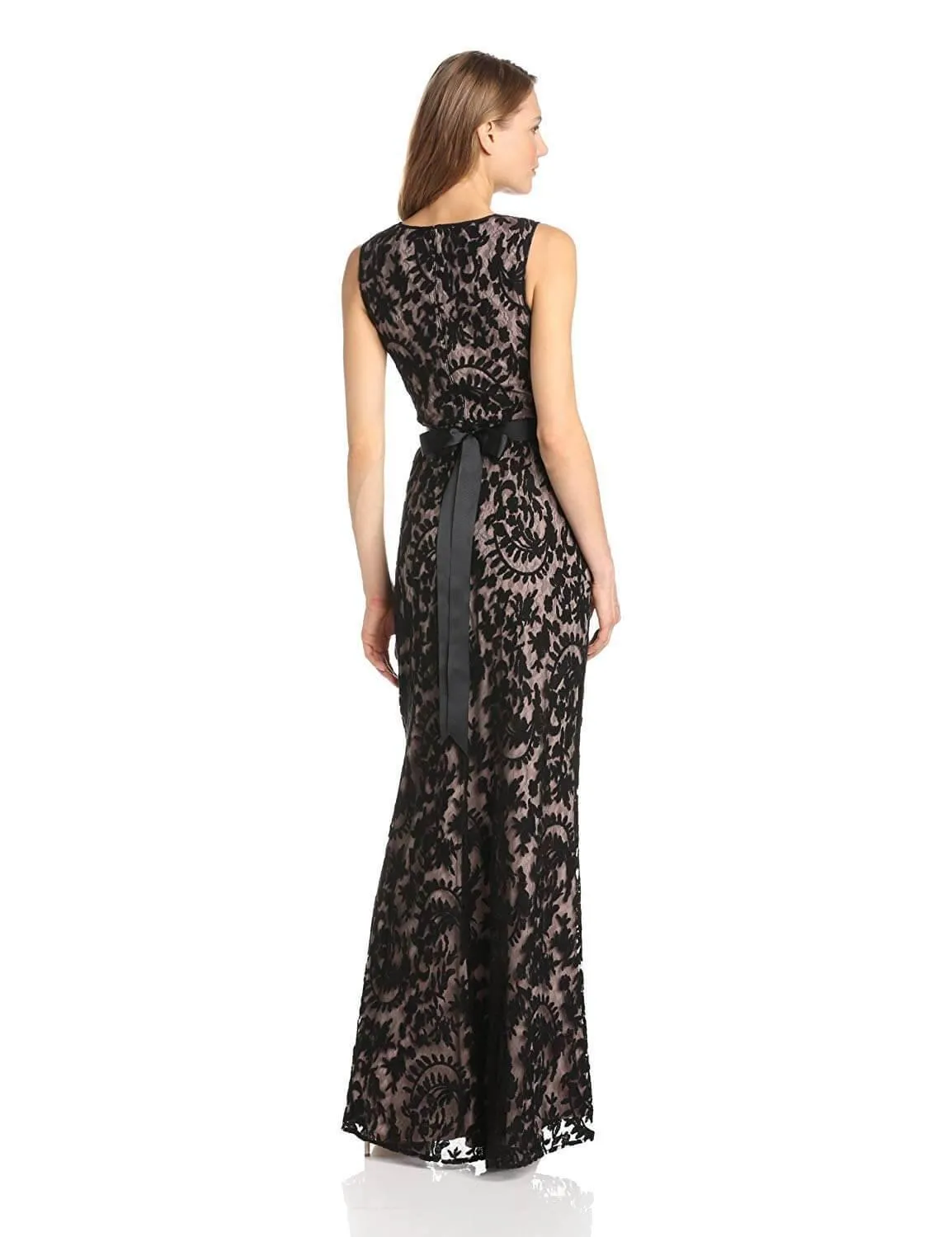 Adrianna Papell AP081883180 Long Formal Sleeveless Lace Dress