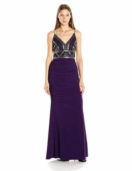 Adrianna Papell AP1E200204 Long Formal Spaghetti Strap Prom Dress