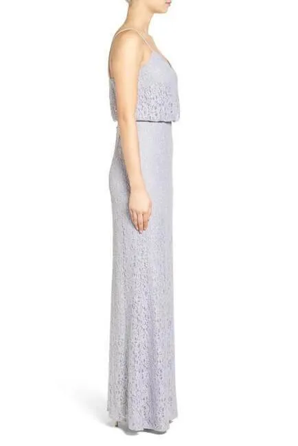 Adrianna Papell AP1E201290 Long Formal Spaghetti Strap Lace Dress