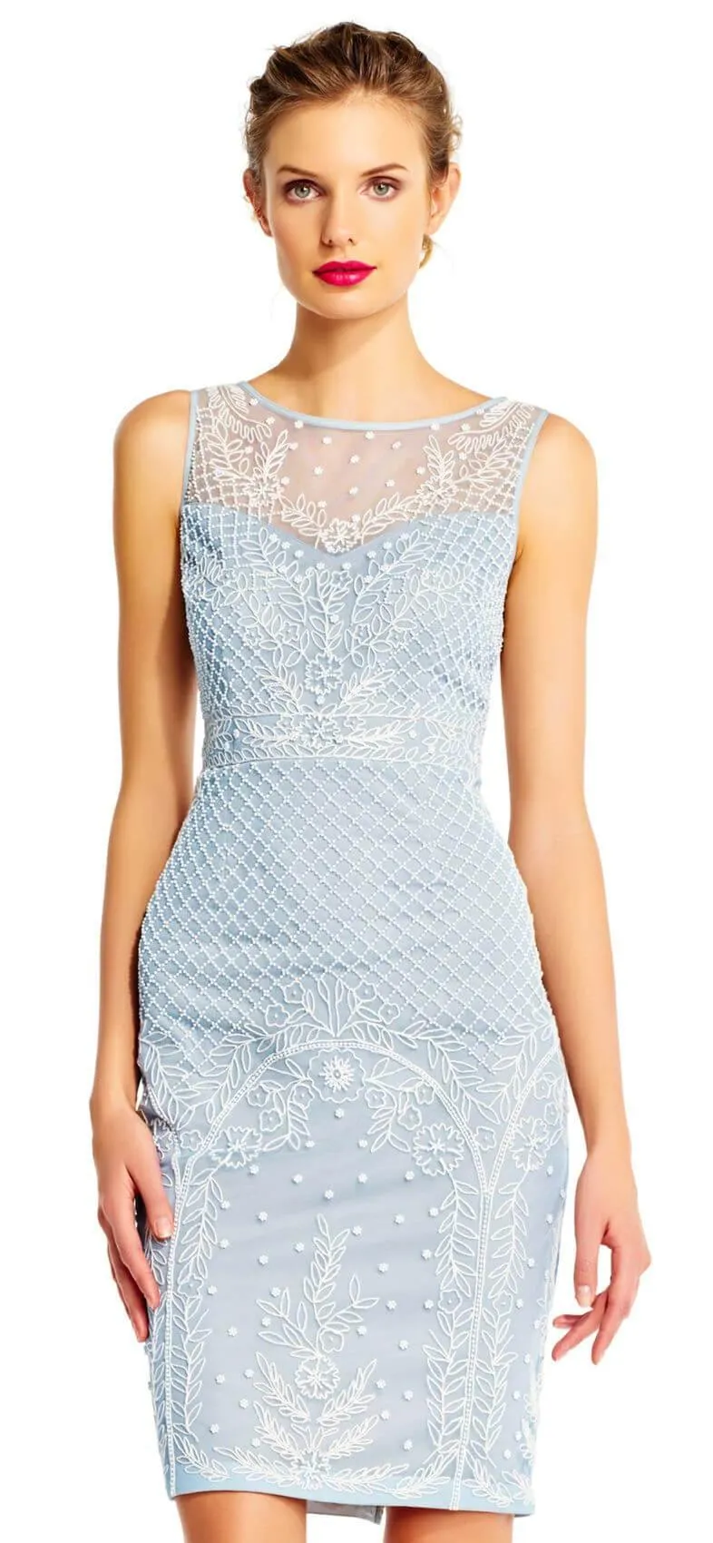 Adrianna Papell AP1E201869 Sleeveless Beaded Short Cocktail Dress