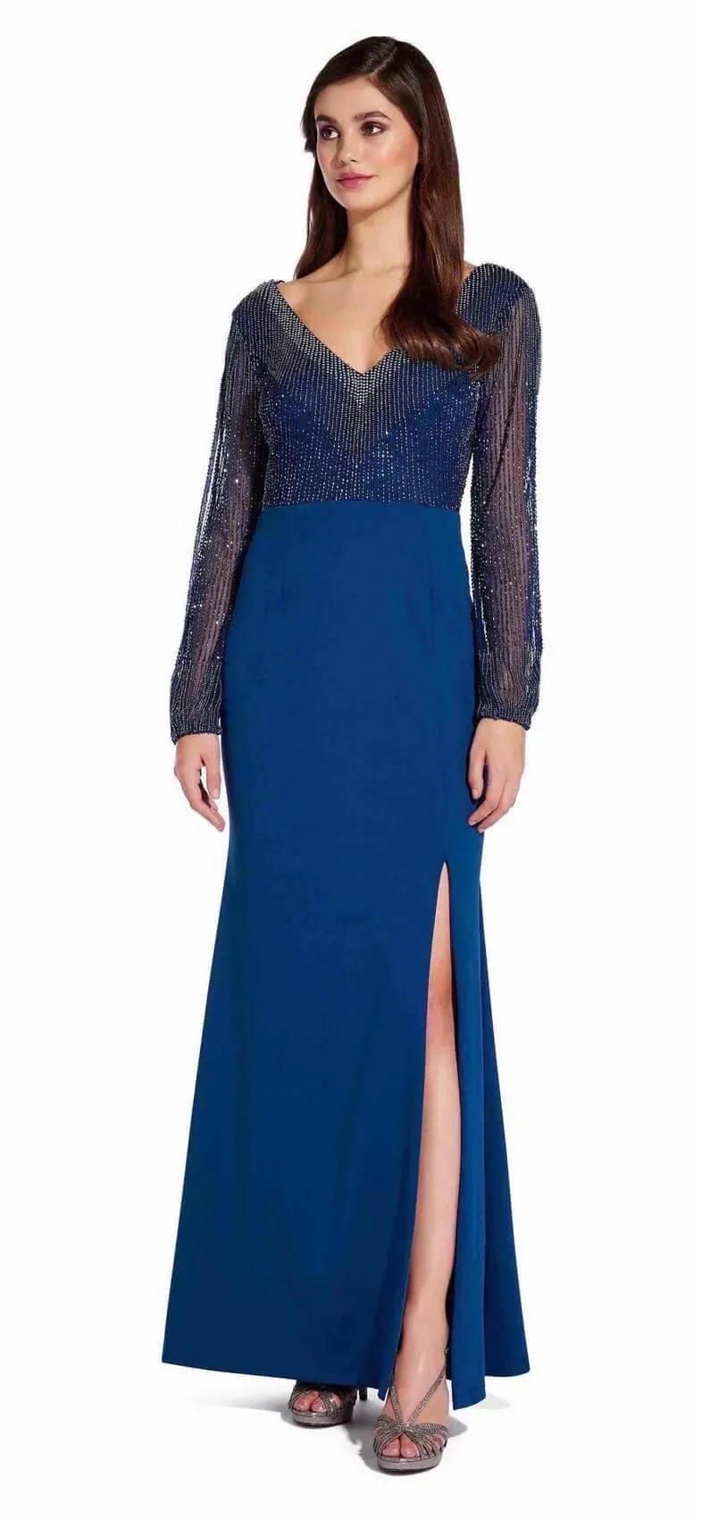 Adrianna Papell AP1E205069 Long Sleeve Mother of the Bride Formal Dress