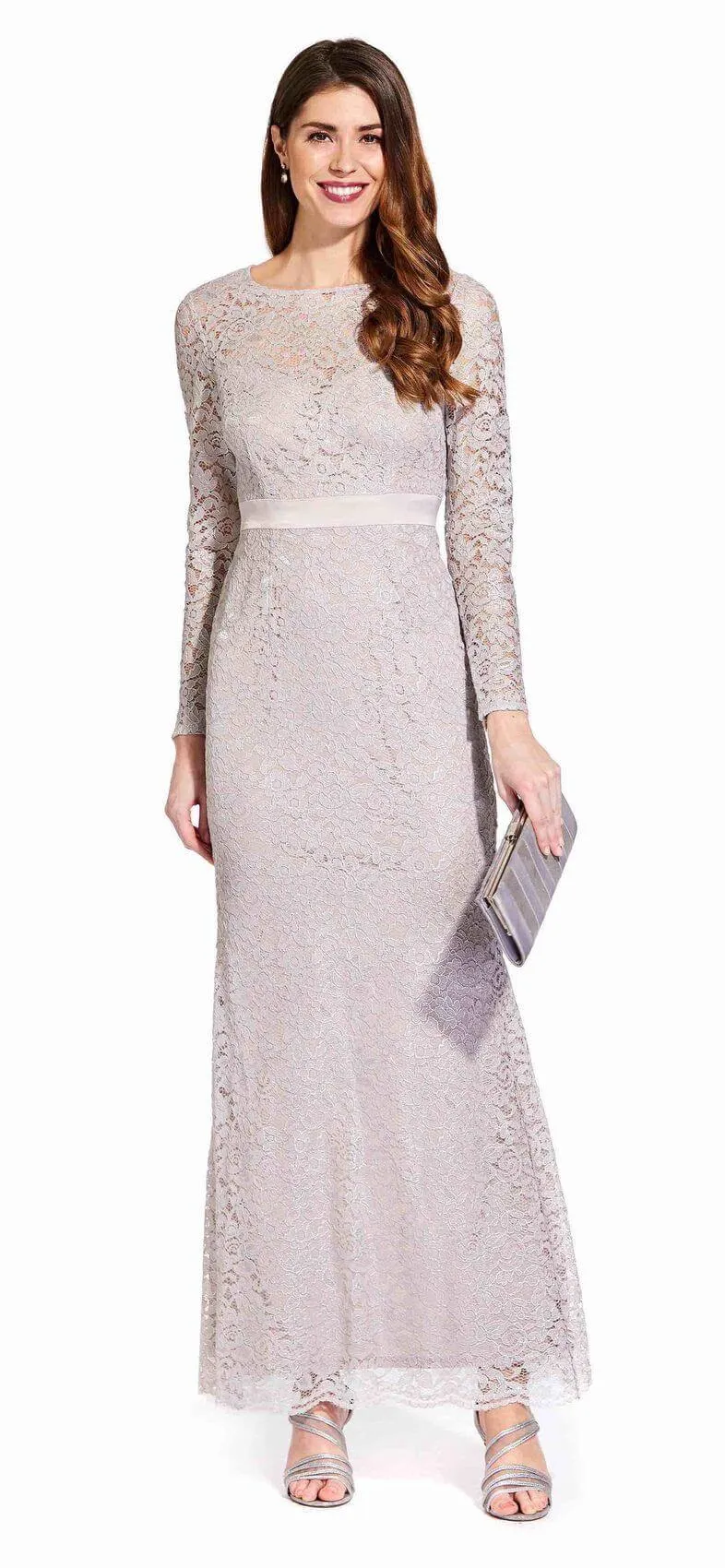 Adrianna Papell AP1E205128 Long Sleeve Formal Lace Dress