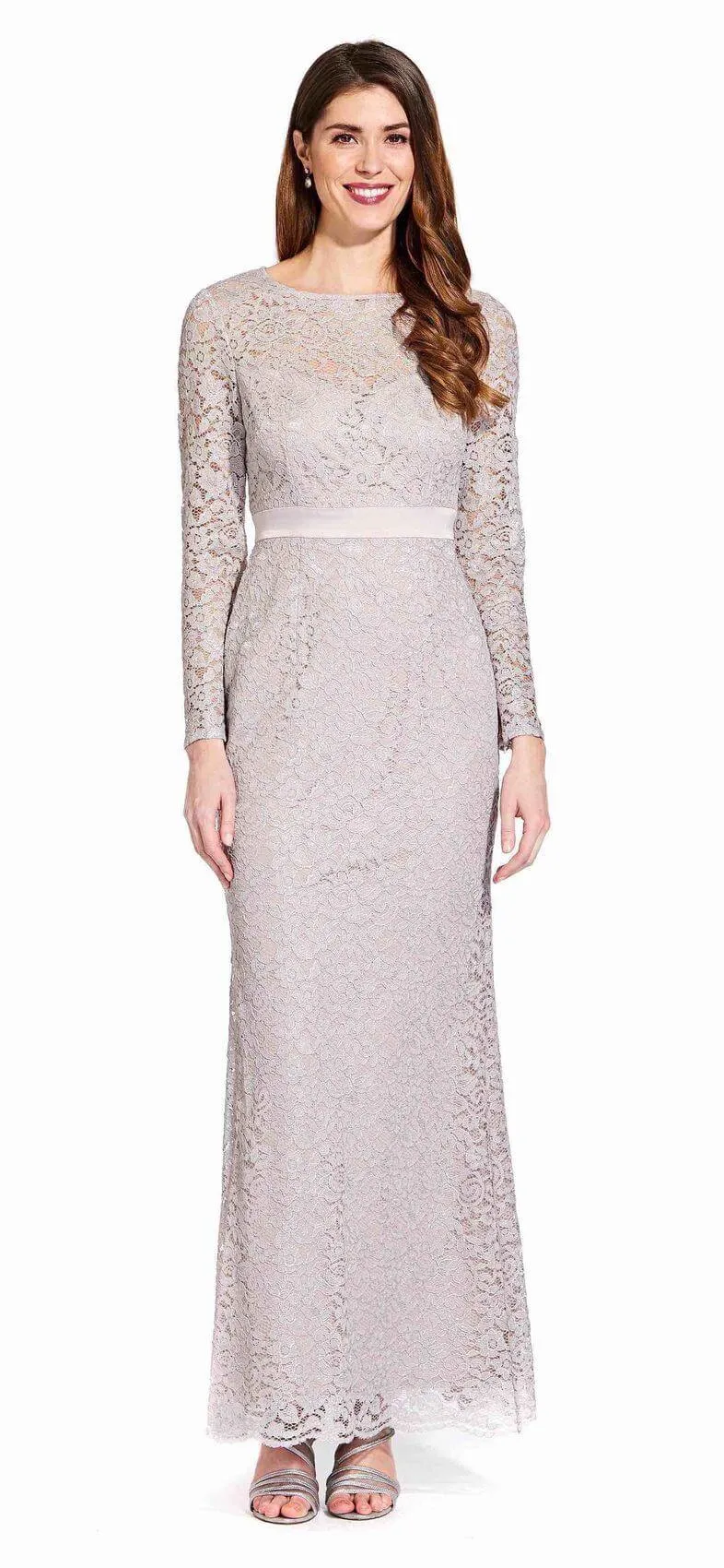 Adrianna Papell AP1E205128 Long Sleeve Formal Lace Dress