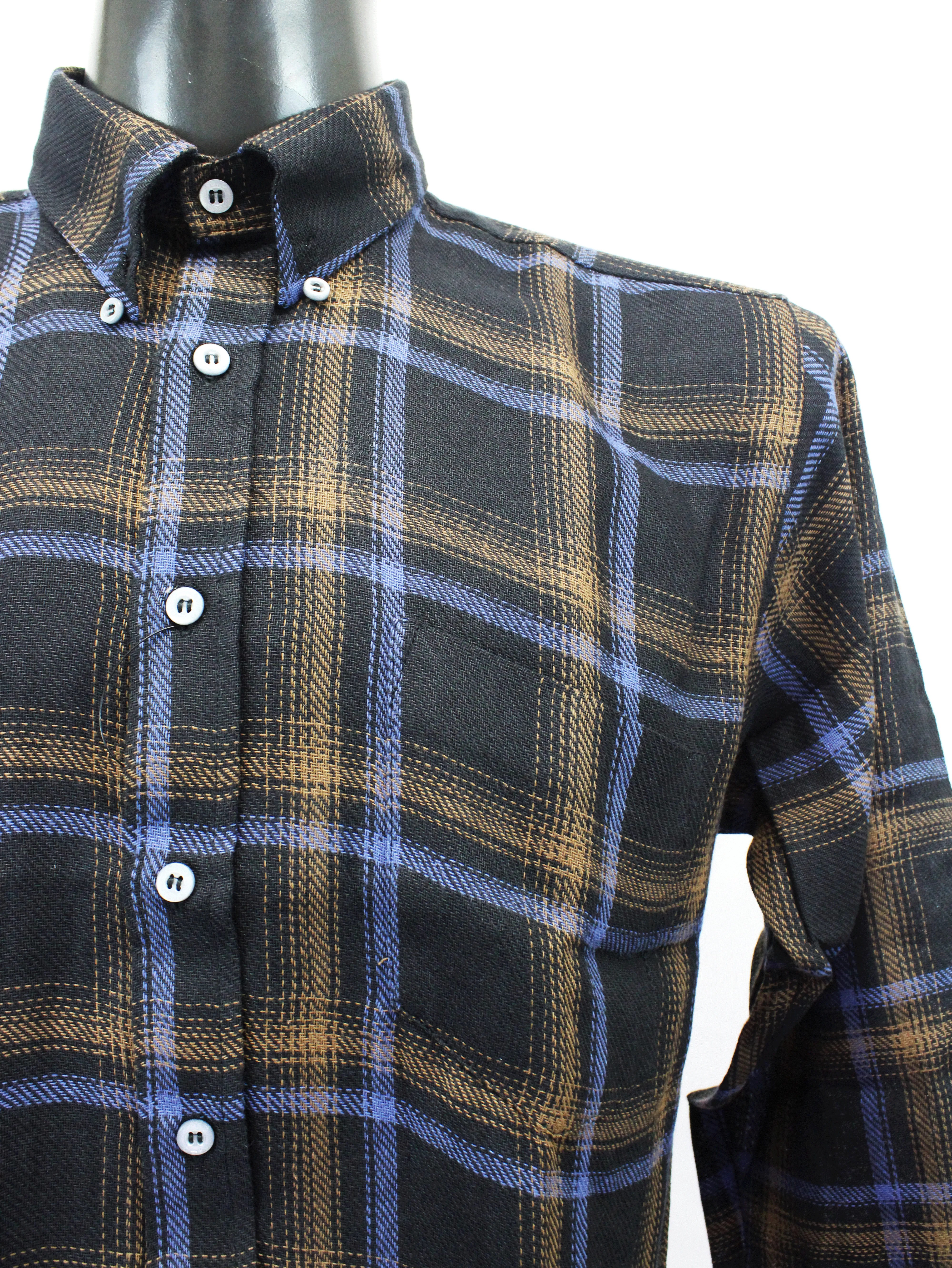 AERO Black L/S Check Shirt