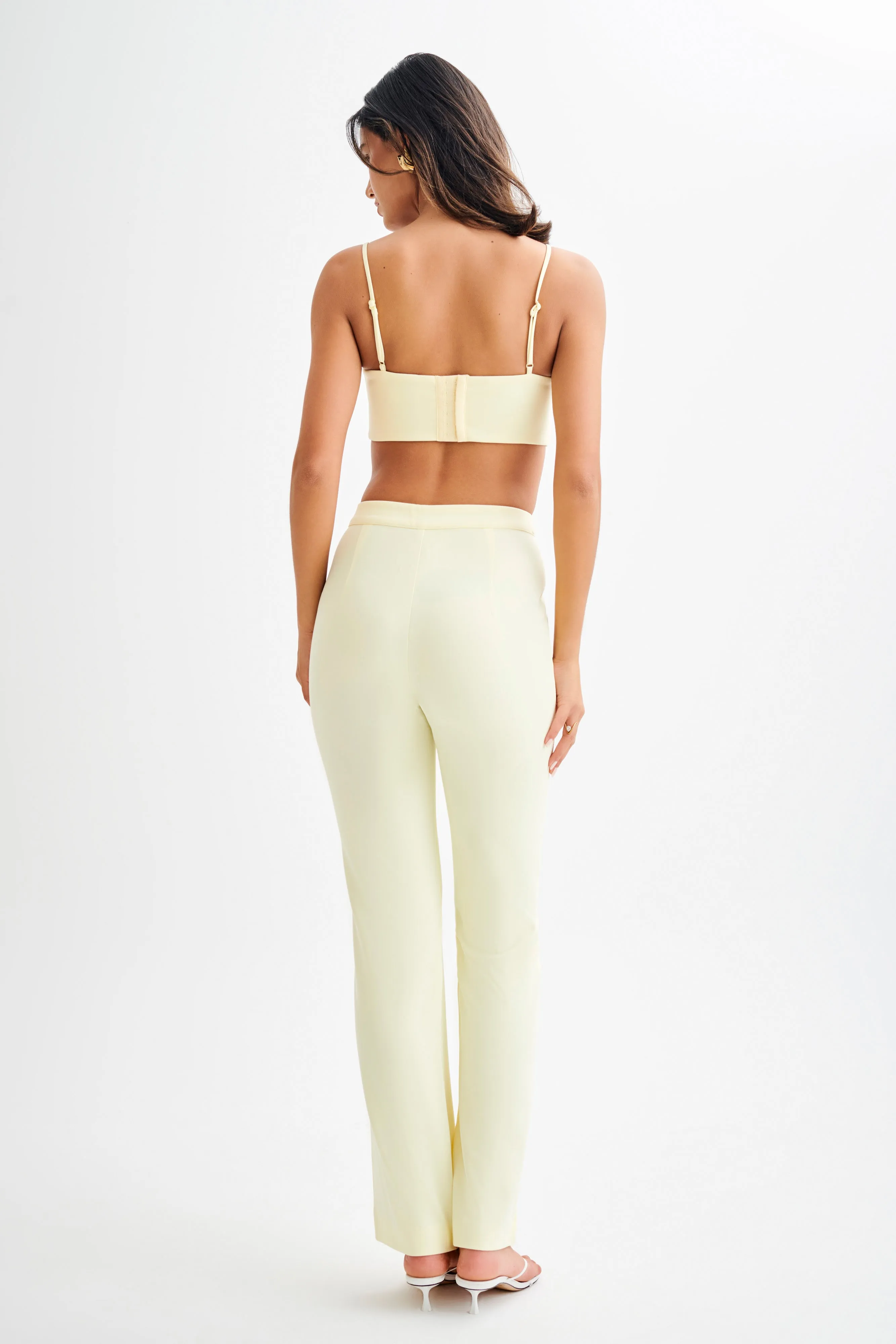 Allanah Suiting Straight Leg Pant - Pastel Lemon