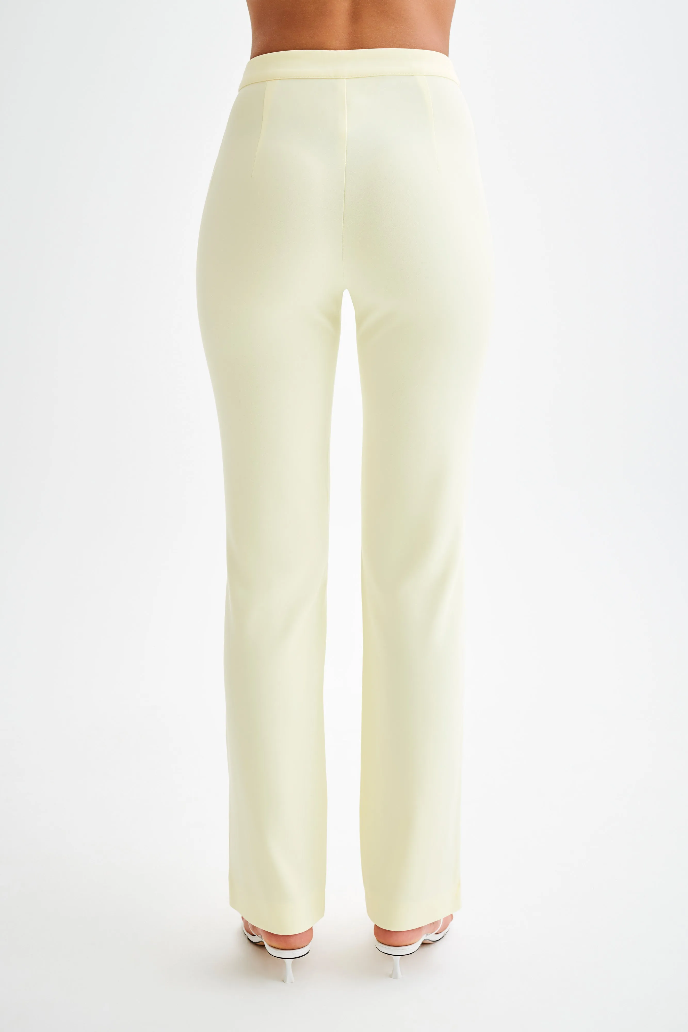 Allanah Suiting Straight Leg Pant - Pastel Lemon