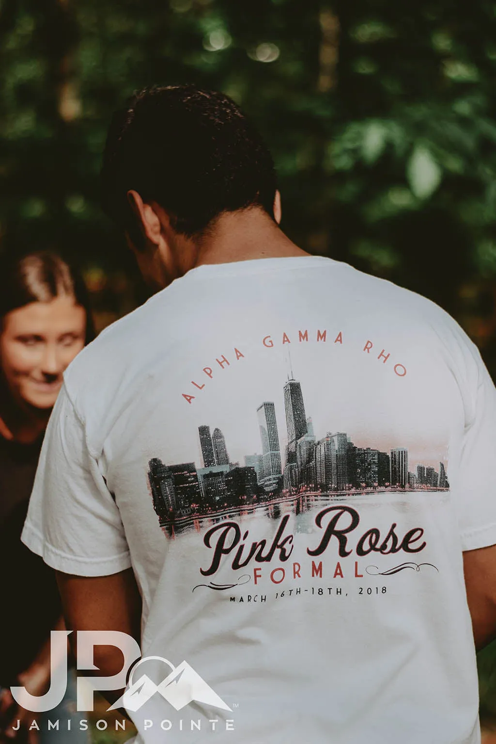 Alpha Gamma Rho Pink Rose Formal Tee