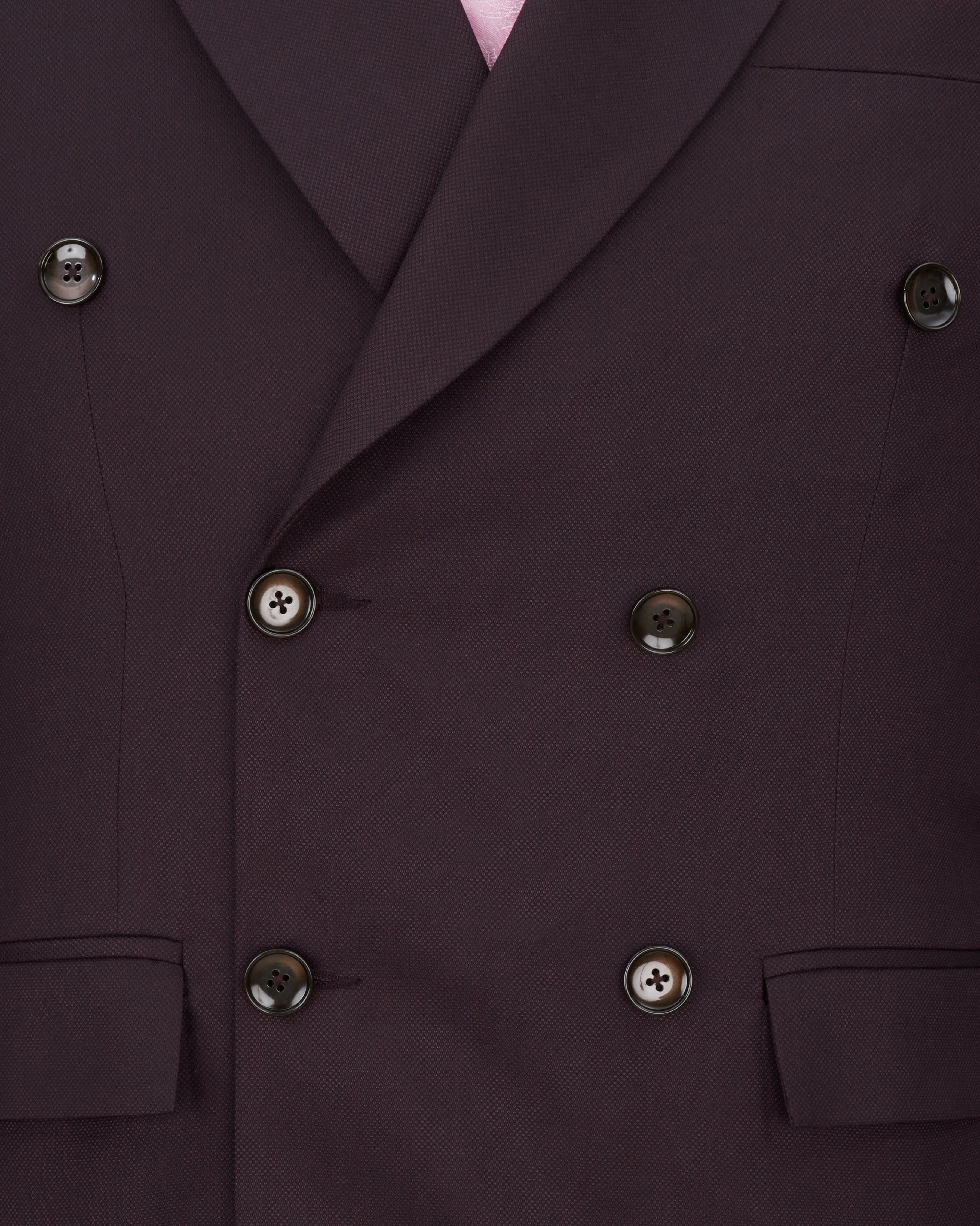 Aubergine Maroon Double Breasted Suit