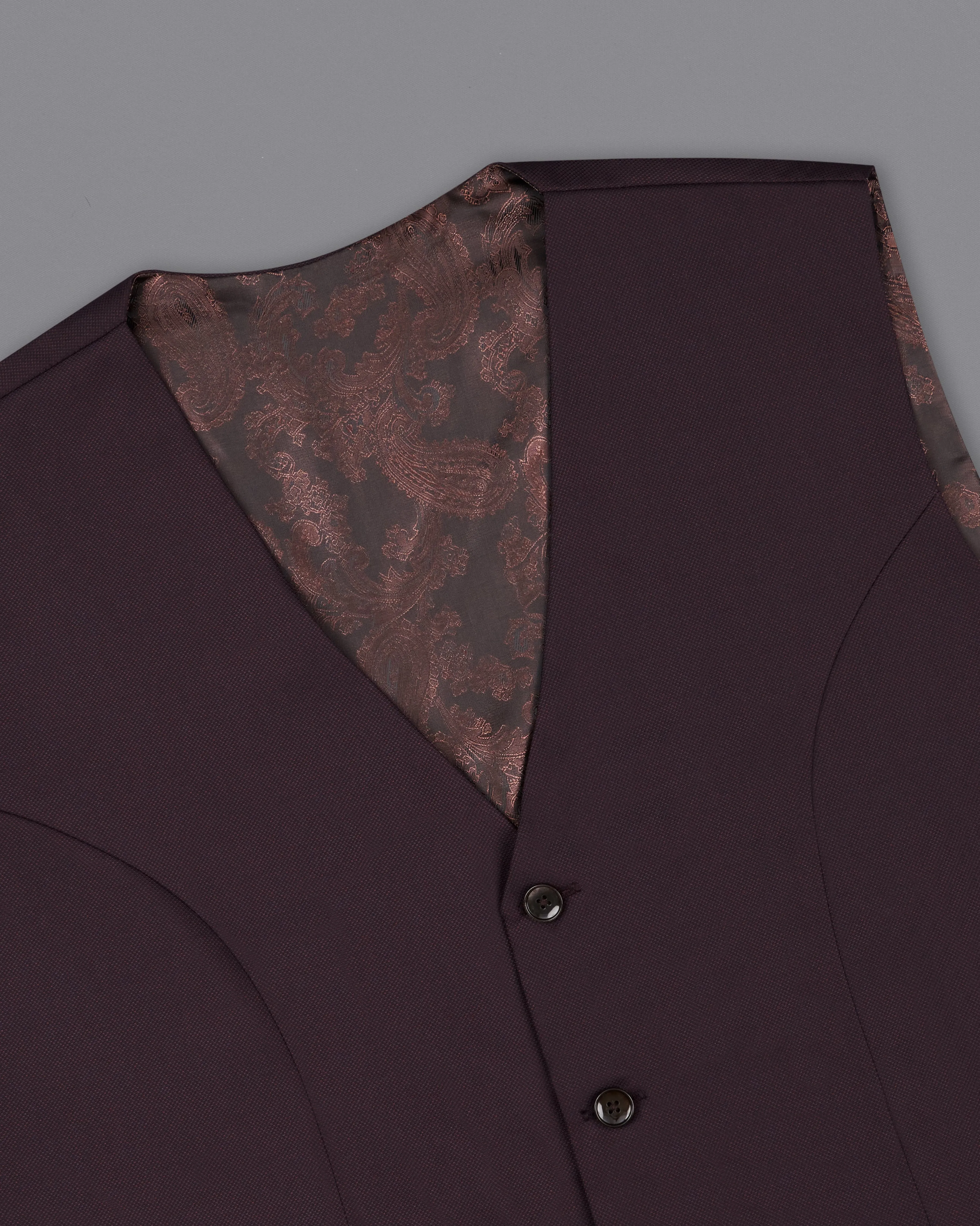 Aubergine Maroon Double Breasted Suit