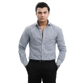 Bangal-striped Black/White Formal Shirt