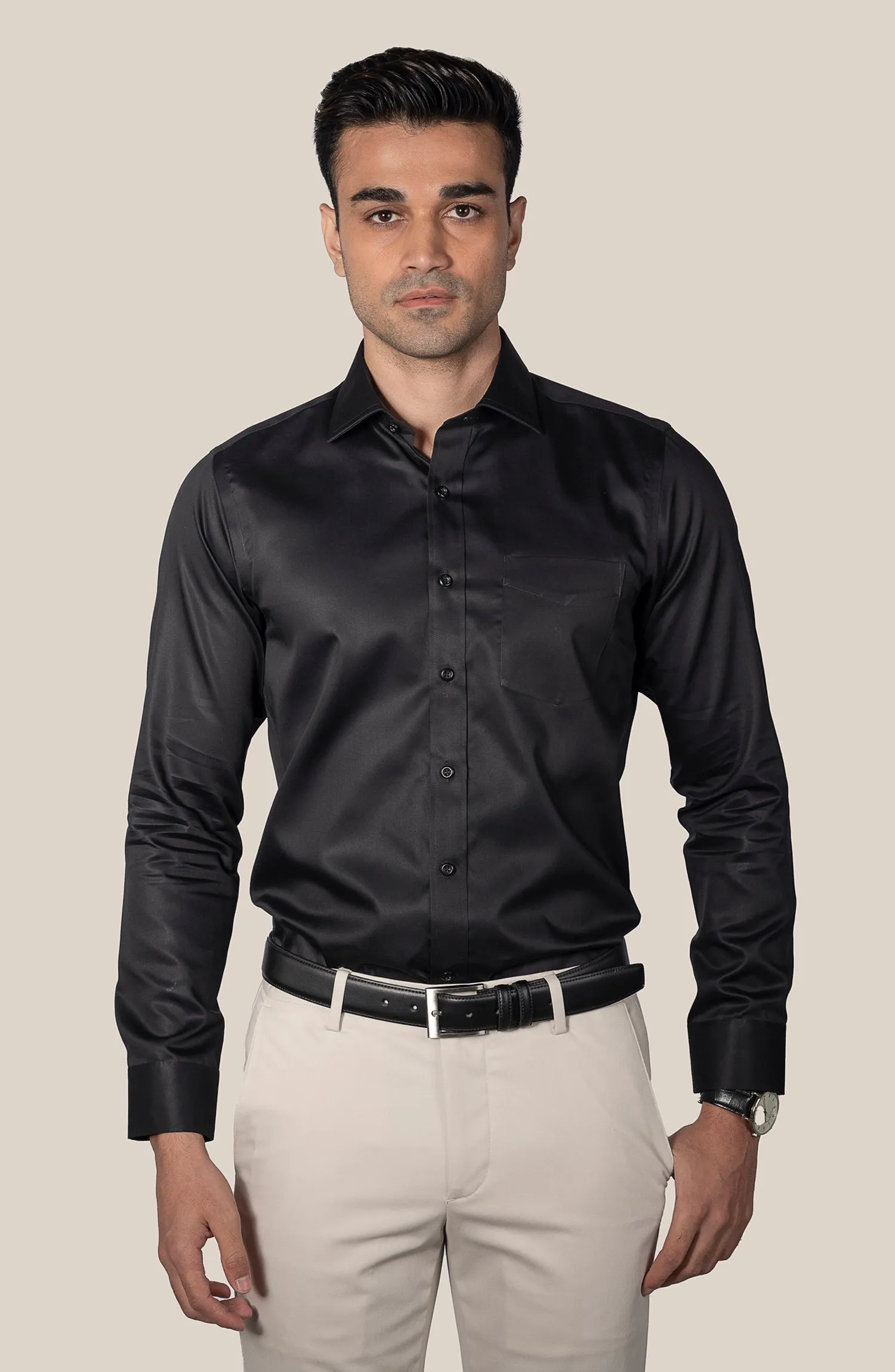 Black Sateen Shirt