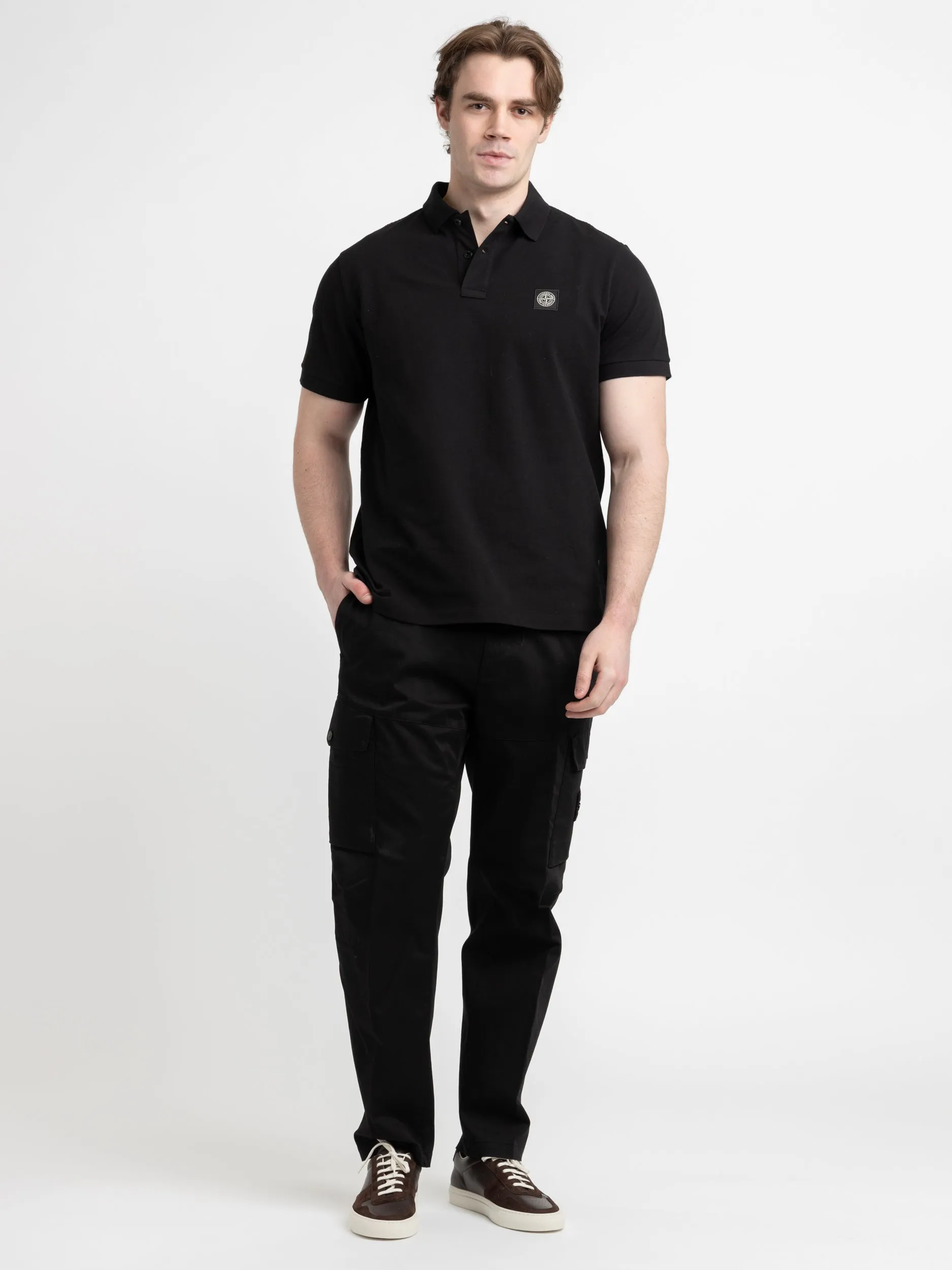 Black Short-Sleeve Polo