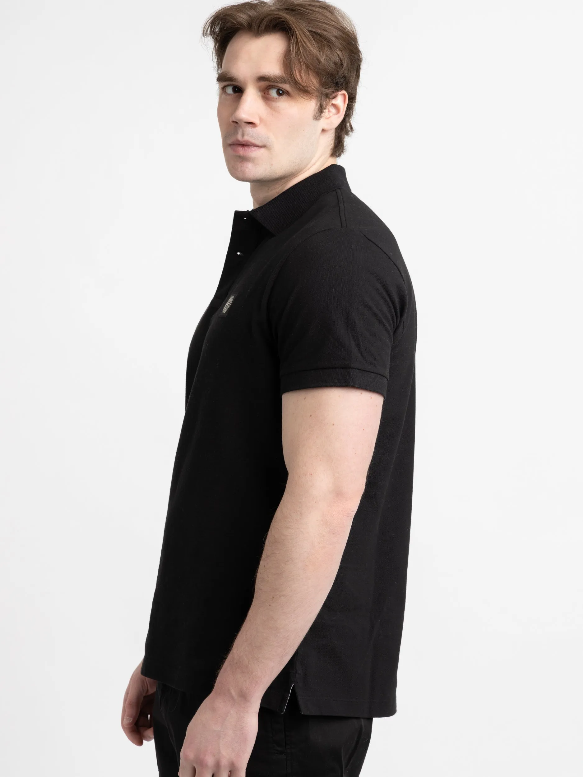 Black Short-Sleeve Polo