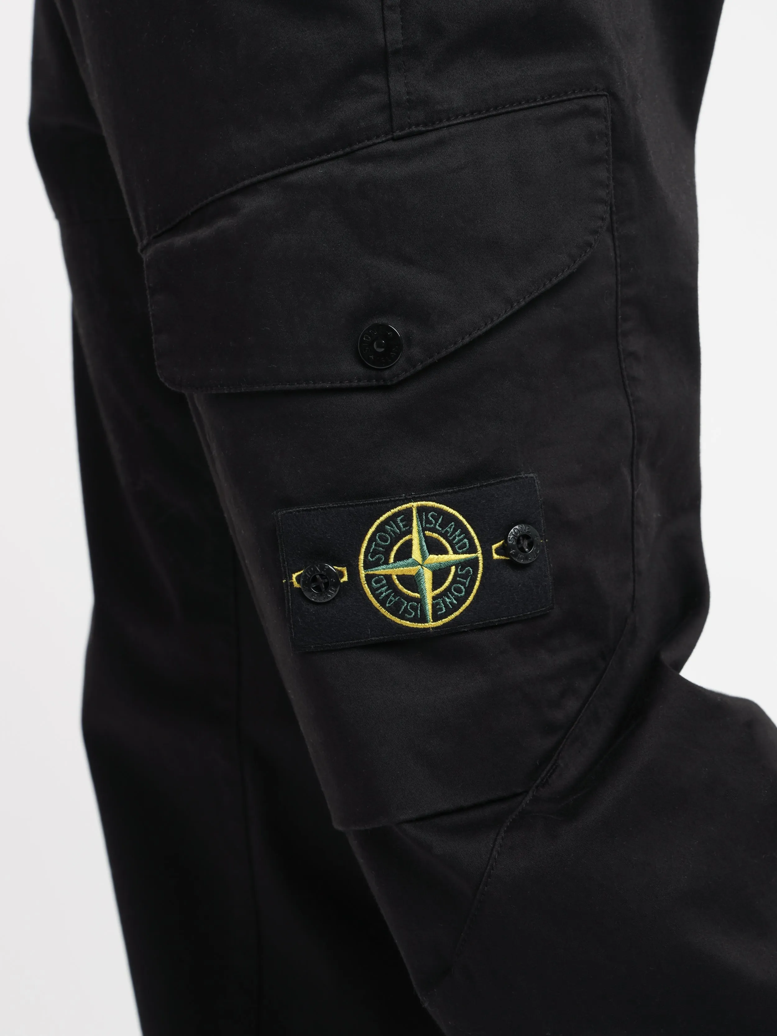 Black Weatherproof Cotton Canvas Cargo Pants