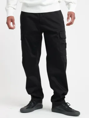 Black Weatherproof Cotton Canvas Cargo Pants