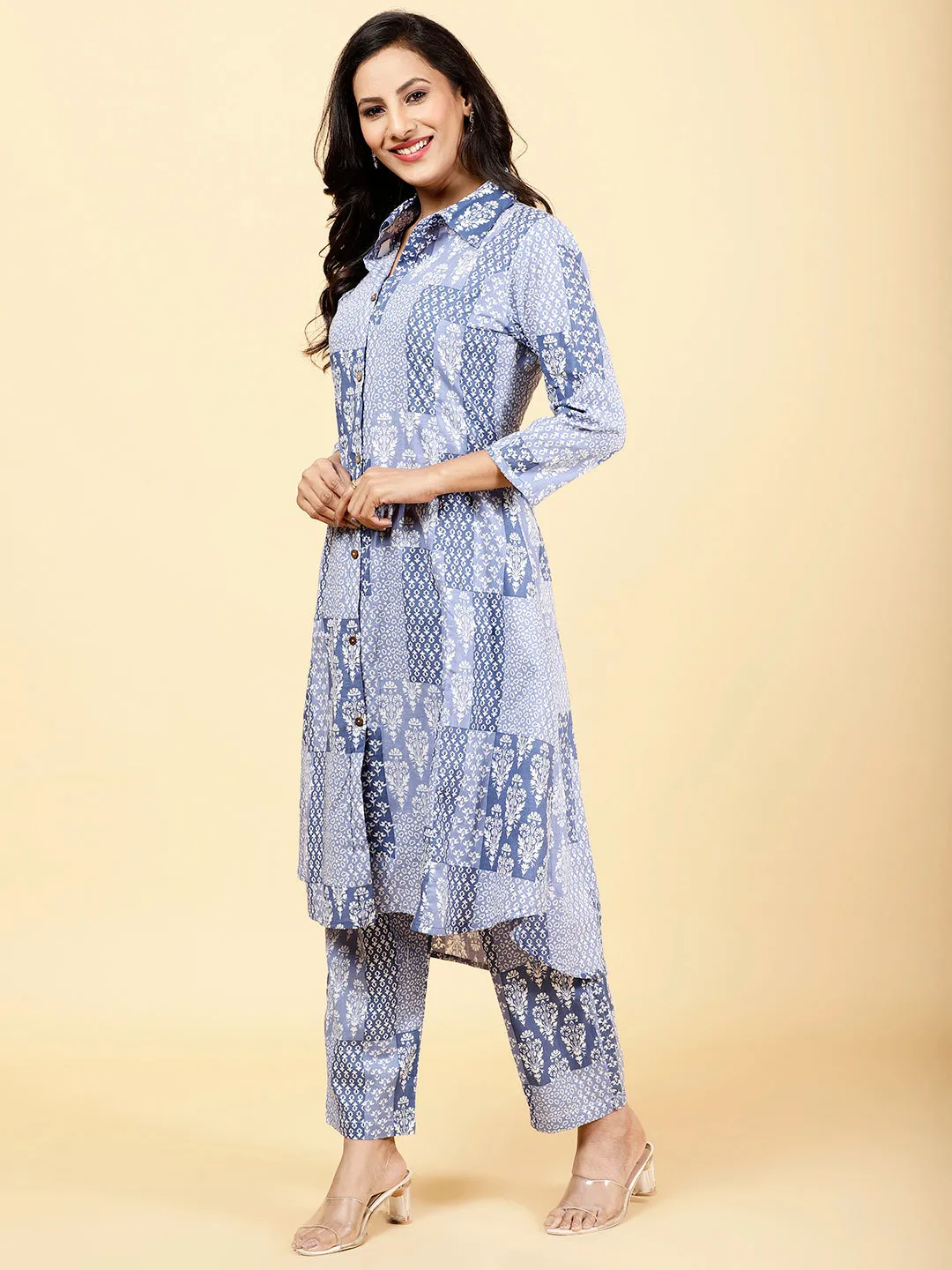 Block Printed Cotton Kurta Set