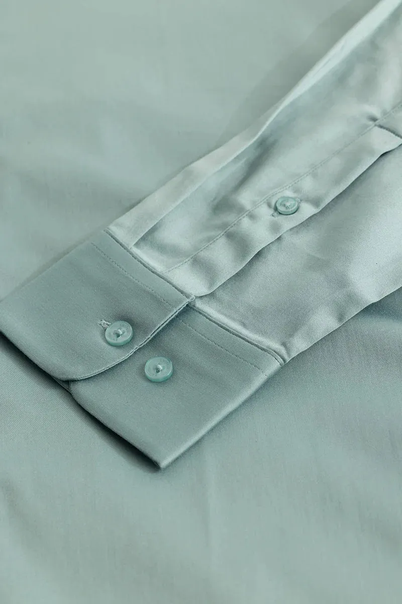 Blue Concealed Placket Shirt