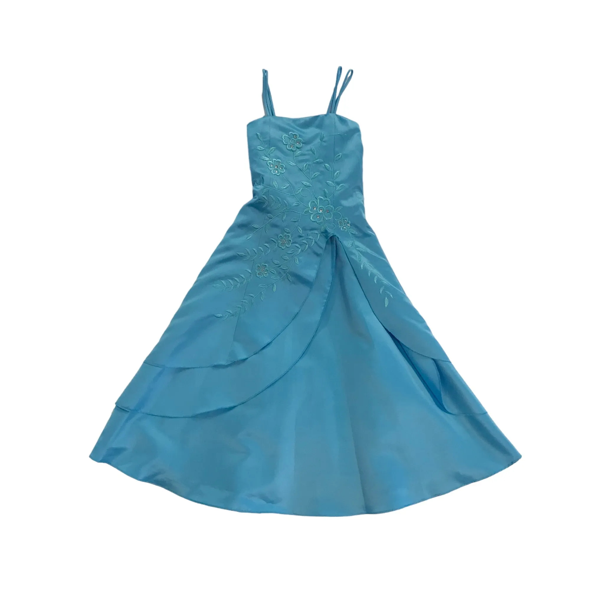 Blue formal dress 6 years flared skirt and short sleeve bolero