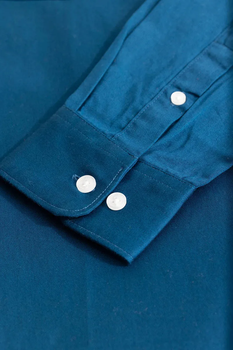 Blue Solid Oxford Shirt