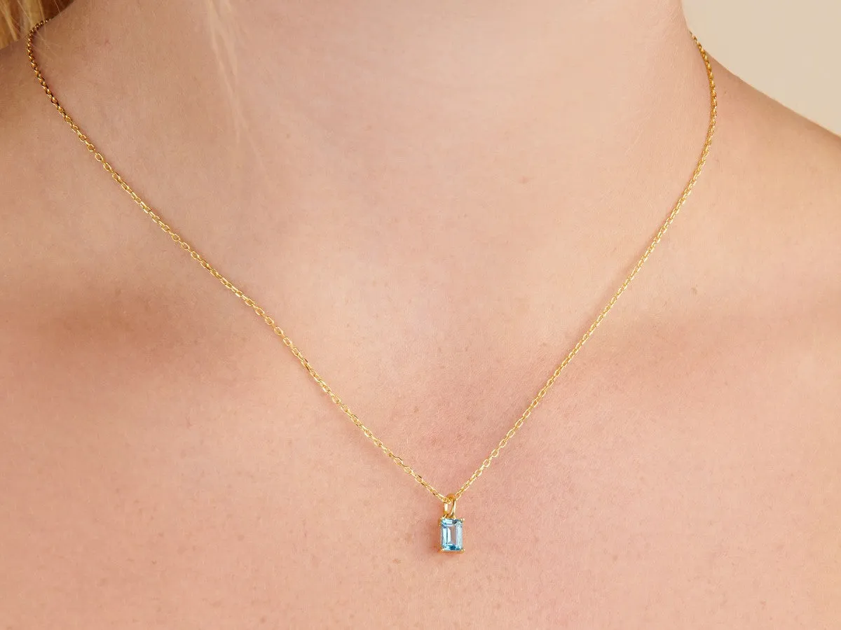 Blue Topaz Necklace Charm