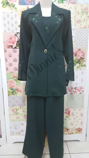 Bottle Green 3-Piece Pants Set HE052