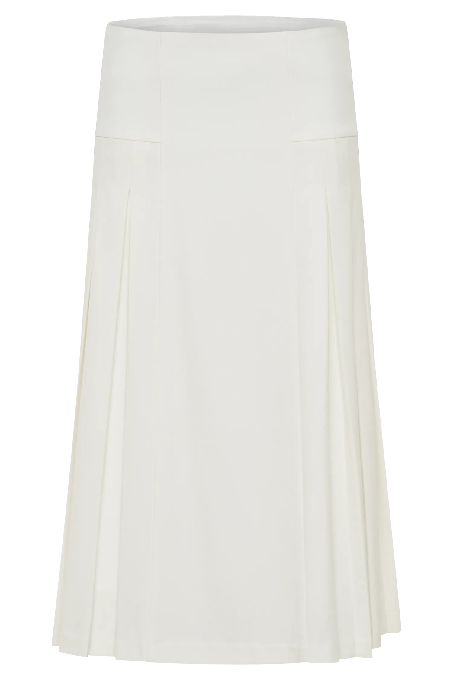 Brigette Pleated Midi Skirt - Ivory