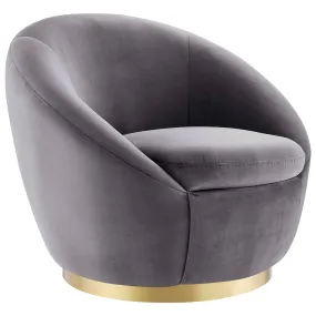 Buttercup Performance Velvet Performance Velvet Swivel Chair By Modway - EEI-5005 - Gold Gray