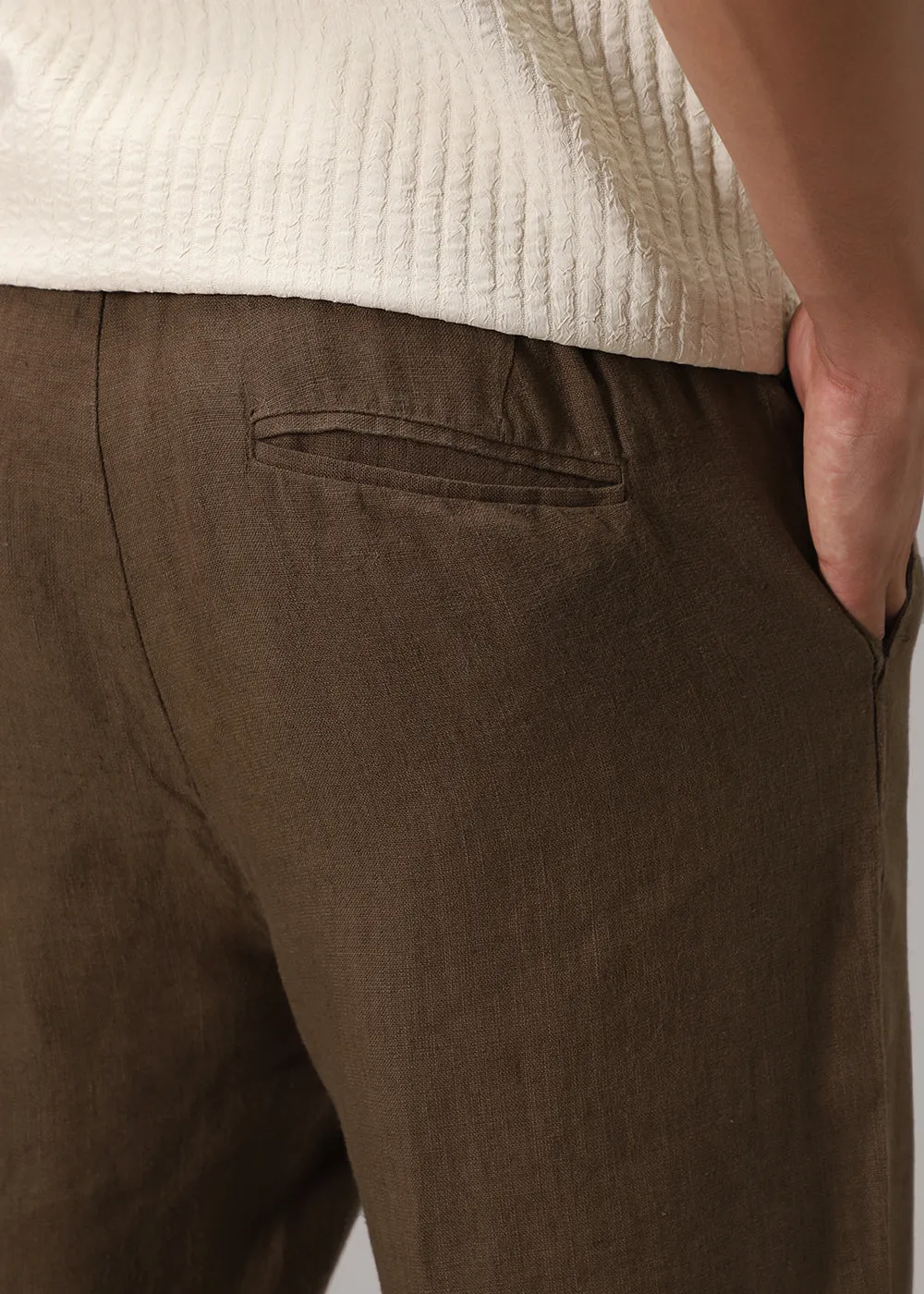 Chestnut Brown Linen Pant