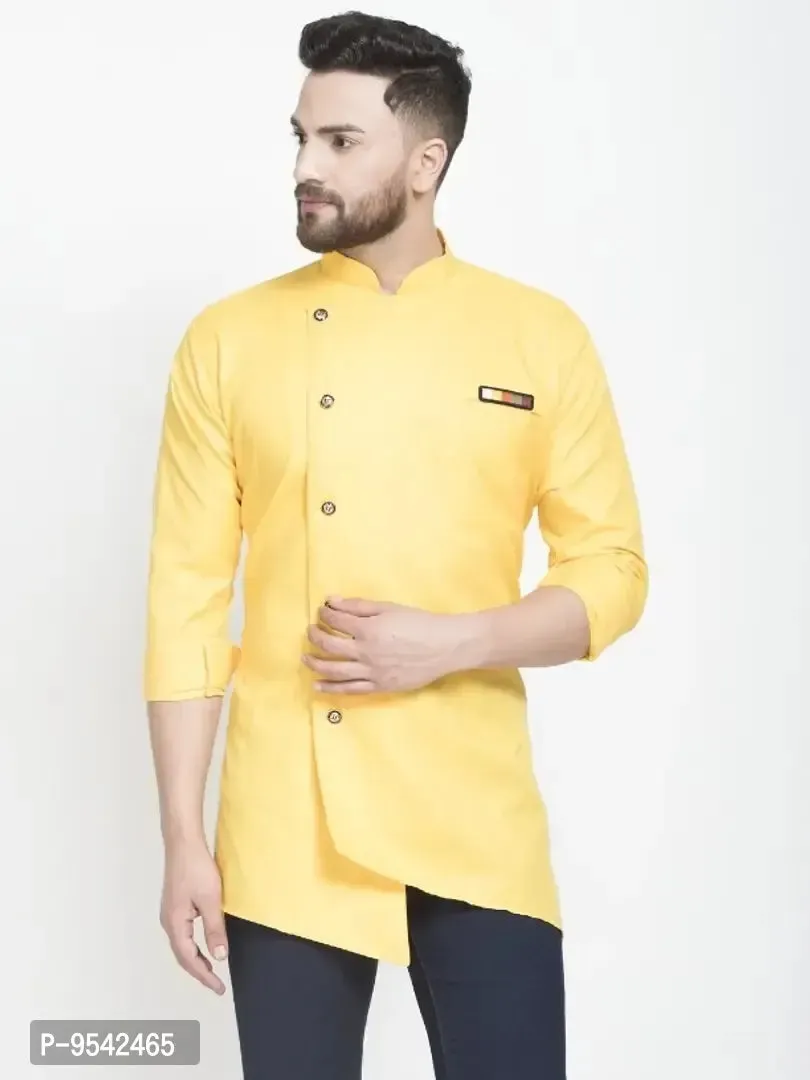 Classic Cotton Blend Solid Kurtas for Men