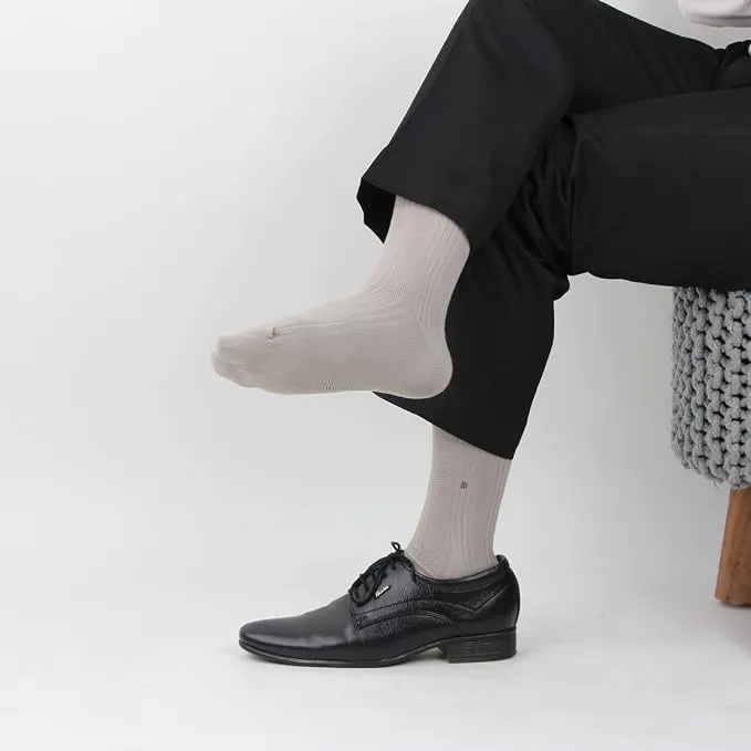 Cosmic Ribbed Formal Socks - Light Grey