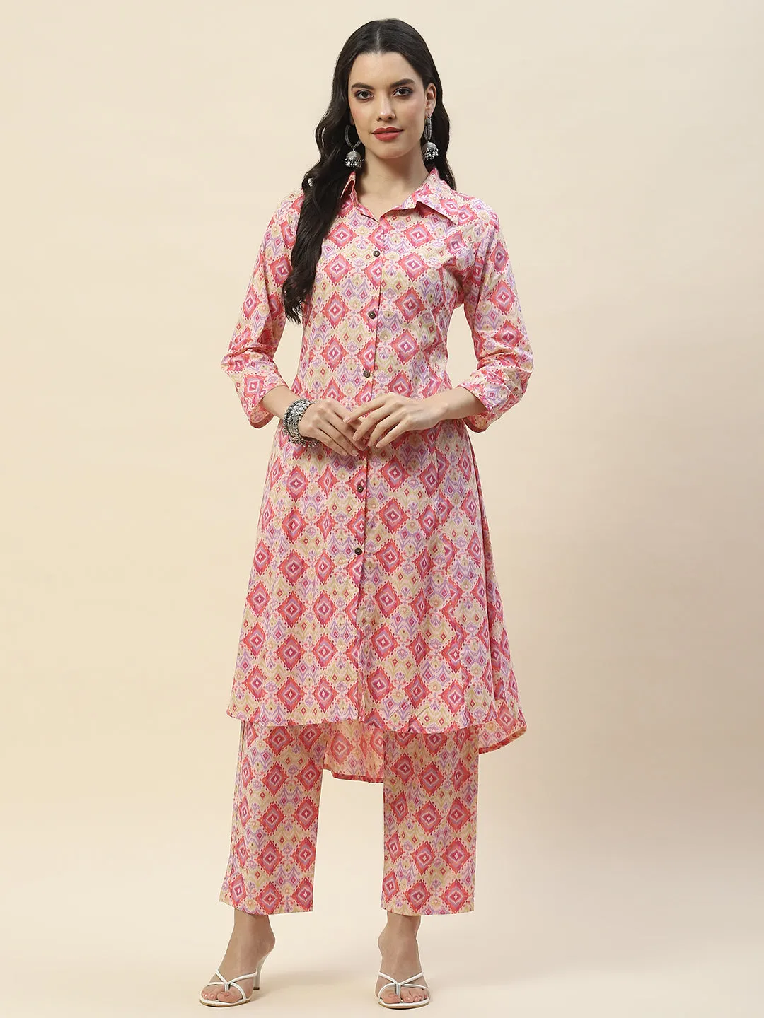 Cotton Shirt-style Kurta Set