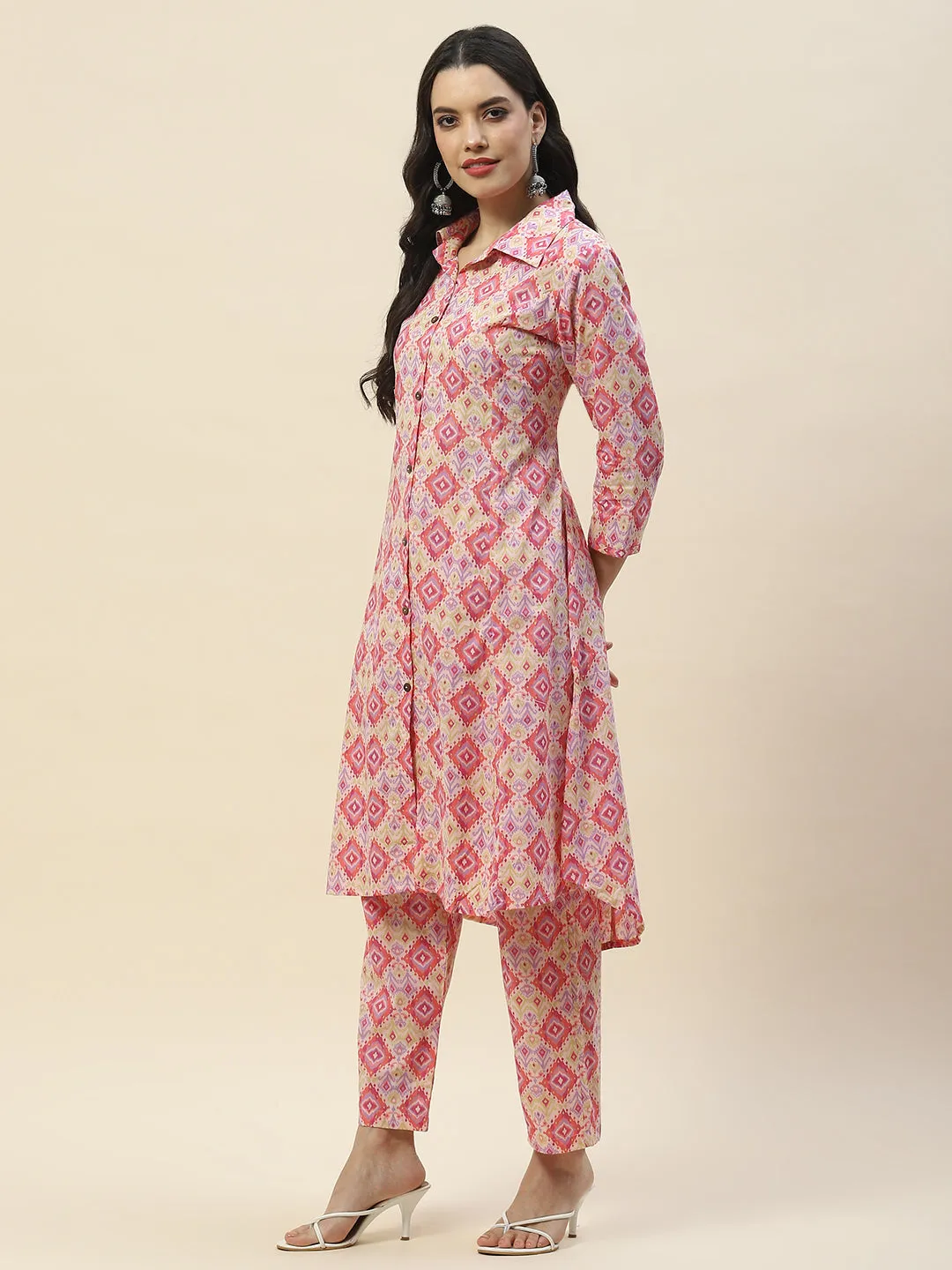 Cotton Shirt-style Kurta Set