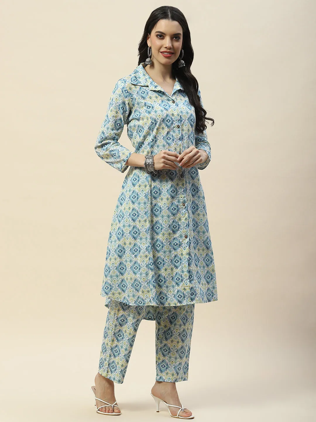 Cotton Shirt-style Kurta Set