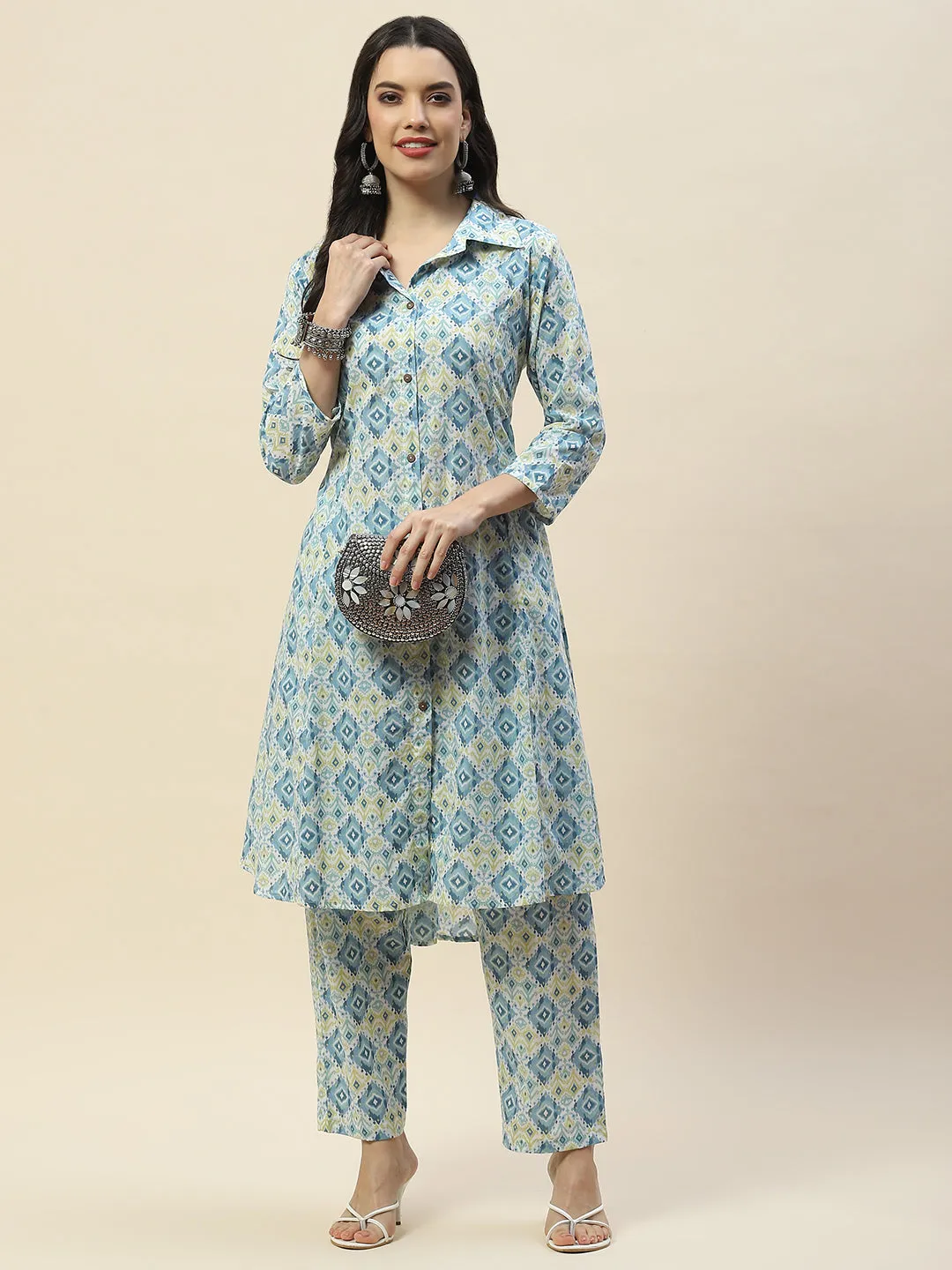 Cotton Shirt-style Kurta Set