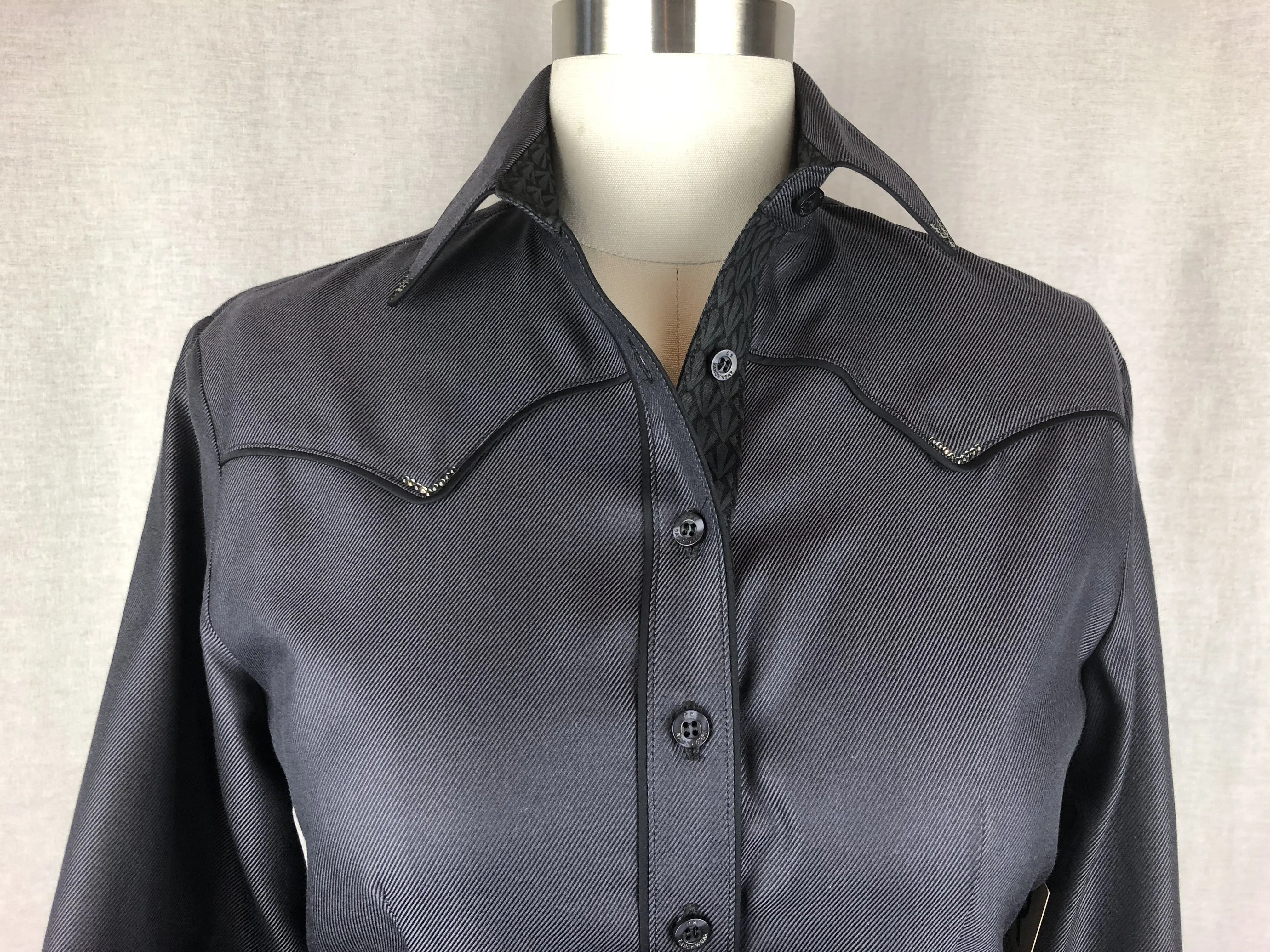 CR Classic Steel Gray Italian Cotton with Black Piping