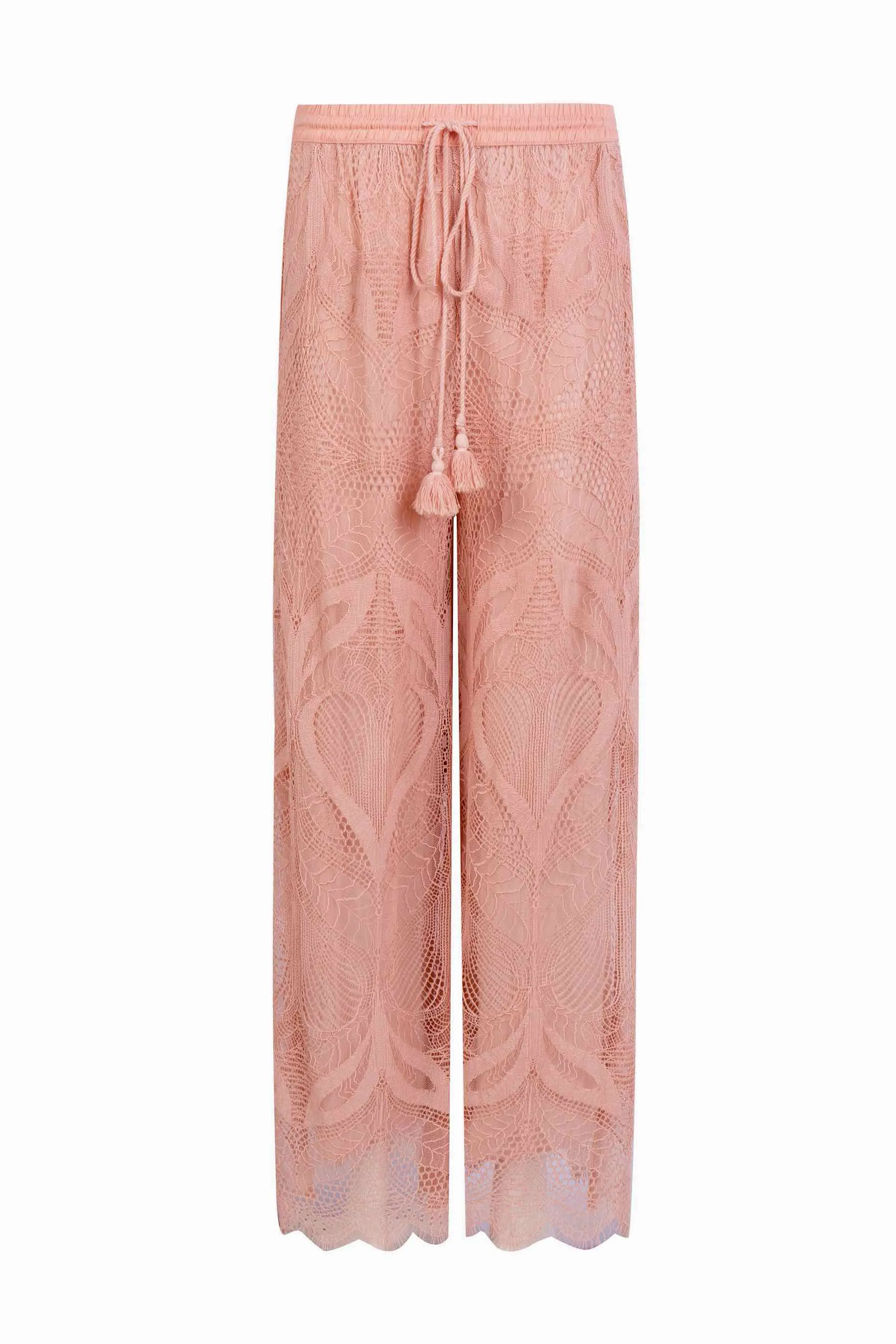 Ella Lace Pants - Salmon Pink