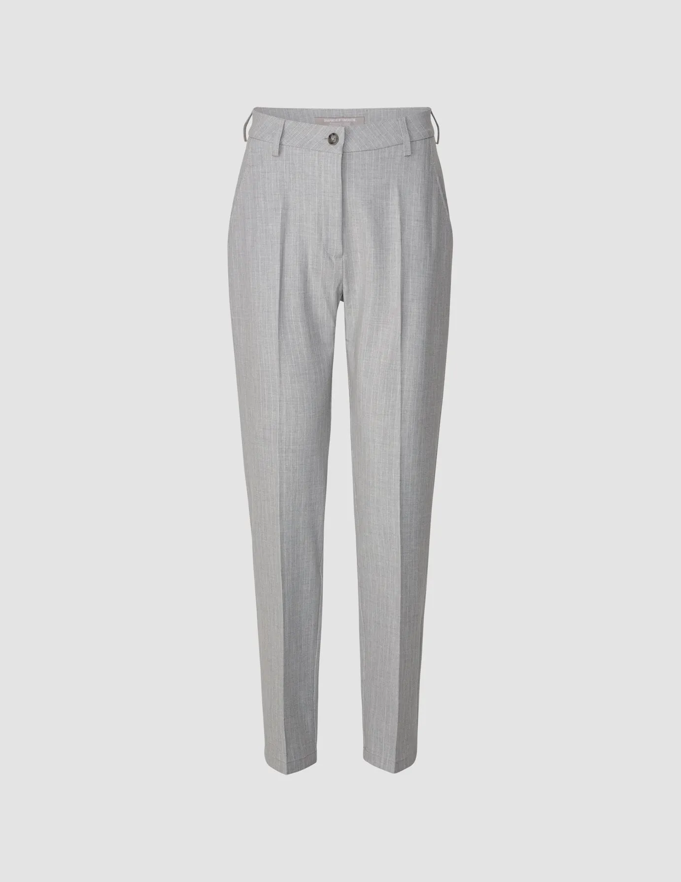 Essential Suit Tapered Light Grey Pinstriped