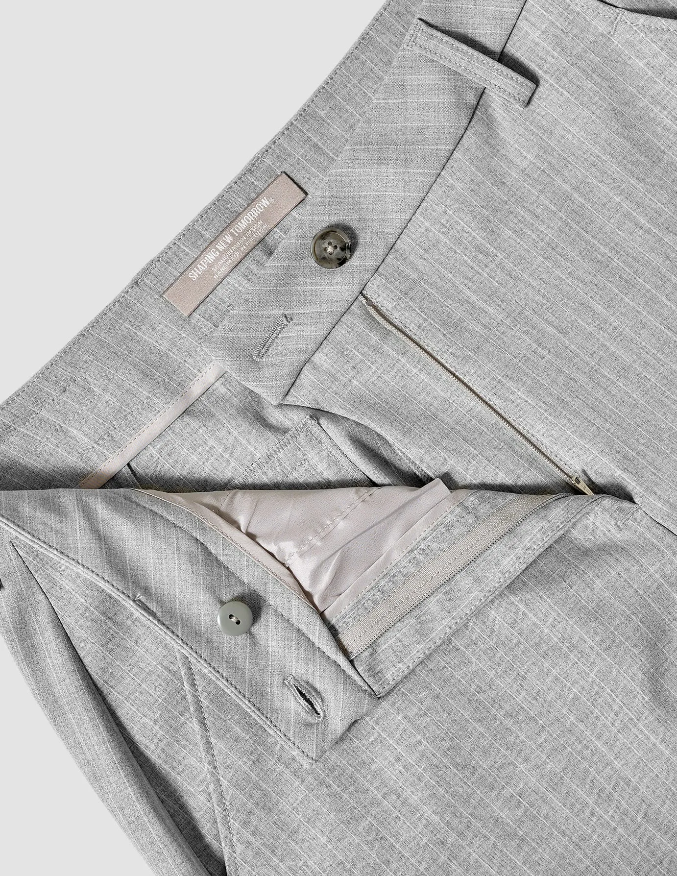 Essential Suit Tapered Light Grey Pinstriped