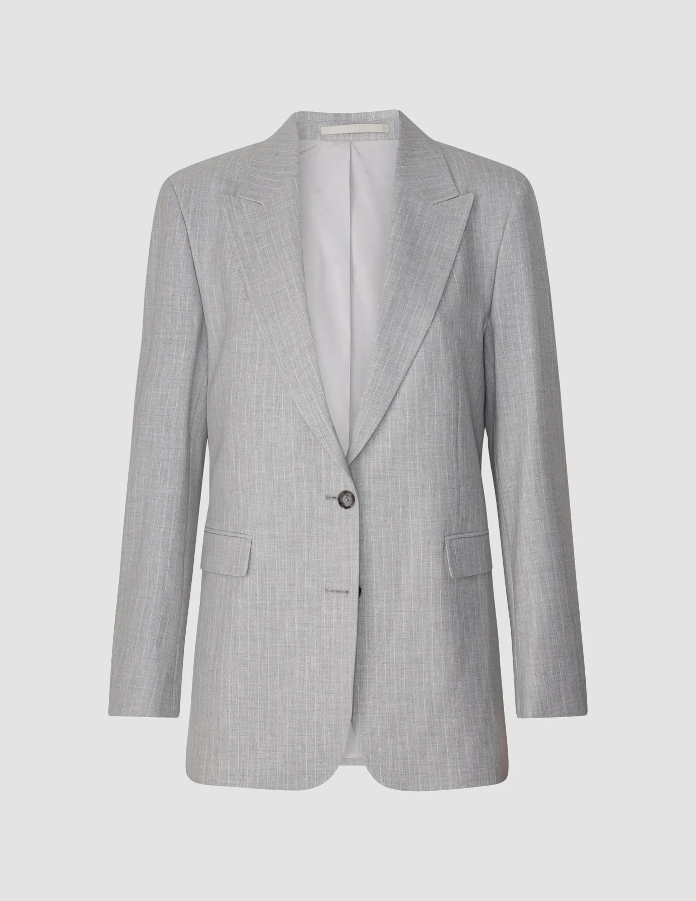 Essential Suit Tapered Light Grey Pinstriped