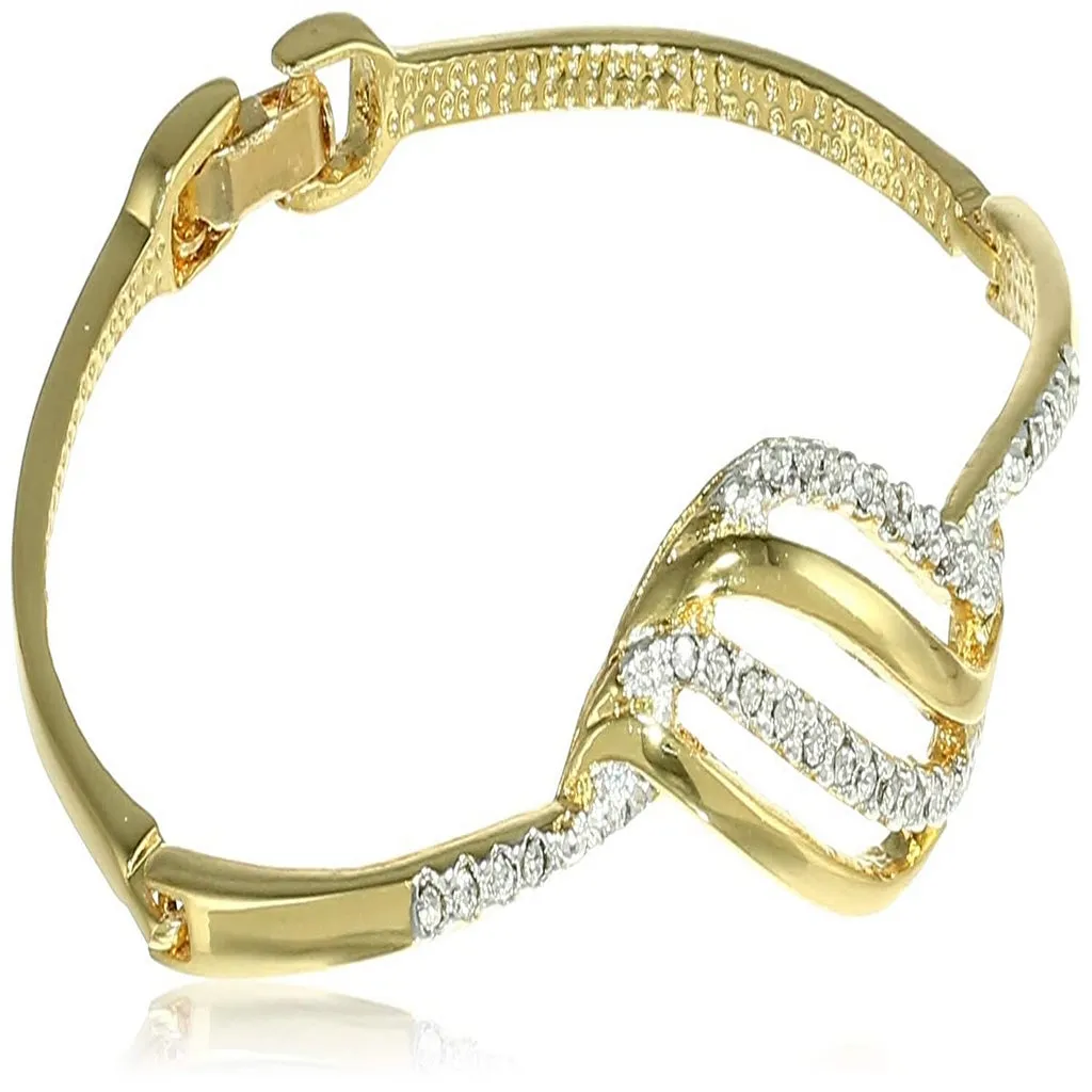 Estele Gold and Silver Plated Bow Wave Cuff Bracelet for women