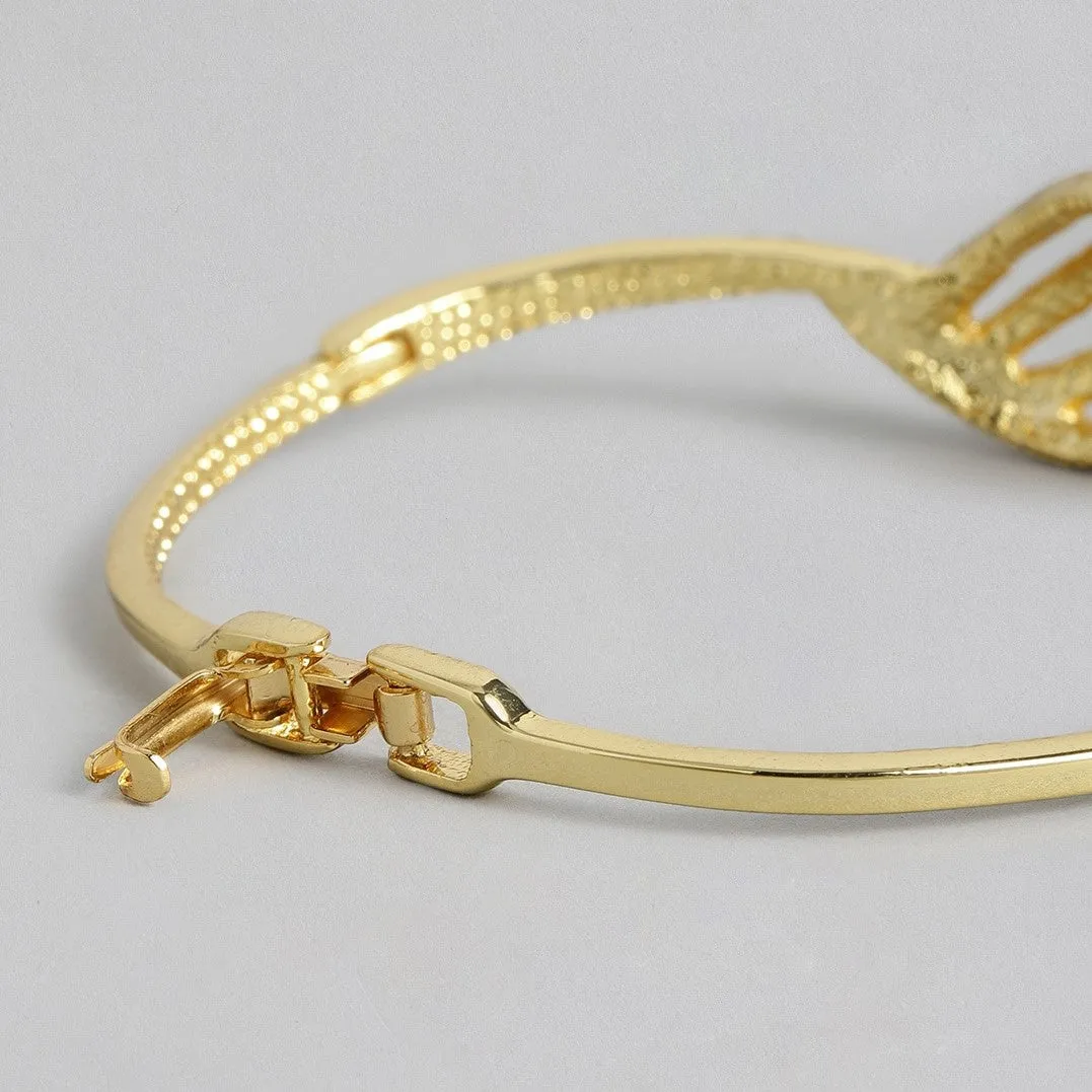 Estele Gold and Silver Plated Bow Wave Cuff Bracelet for women