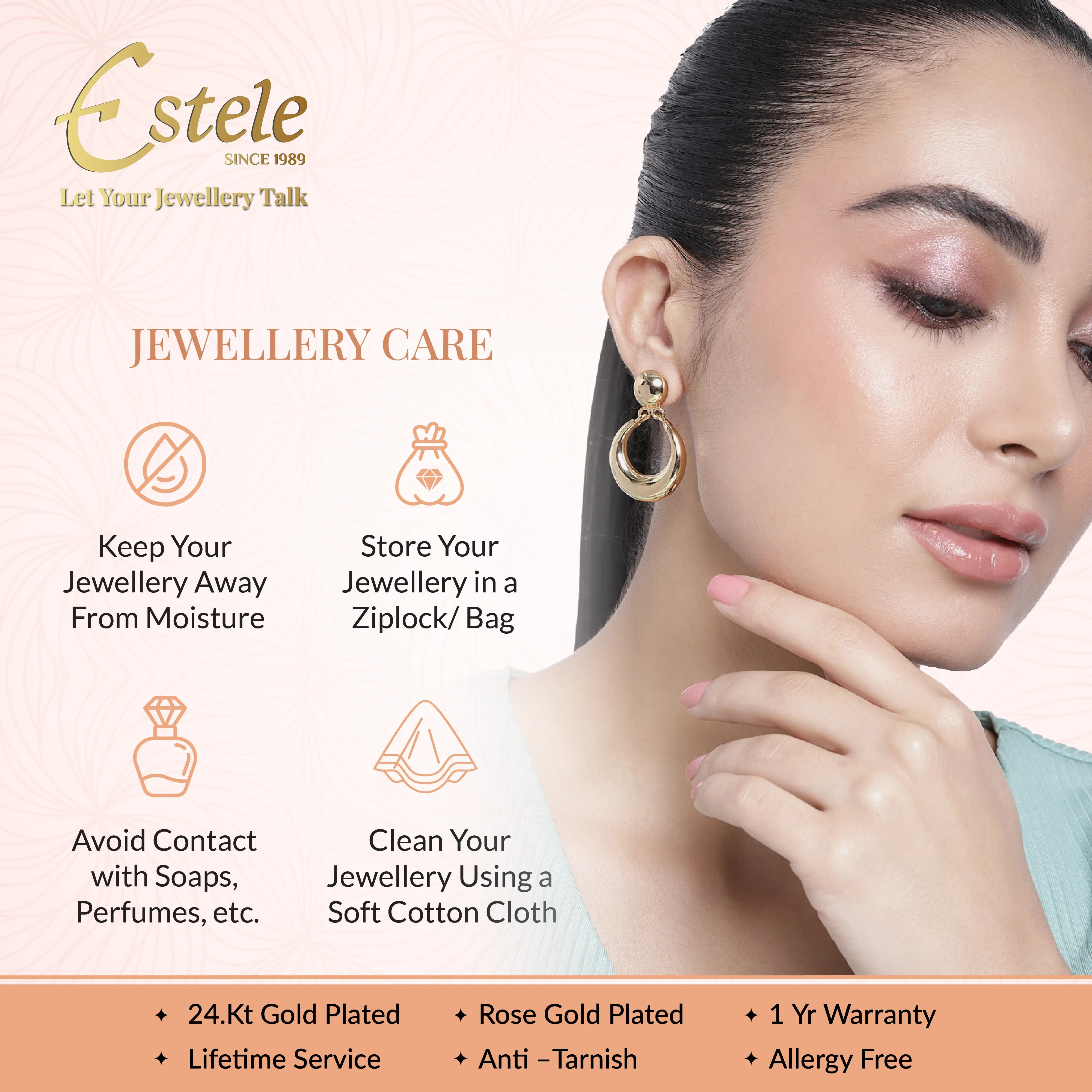 Estele Gold Plated CZ Circular Designer Mangalsutra Necklace Set for Women