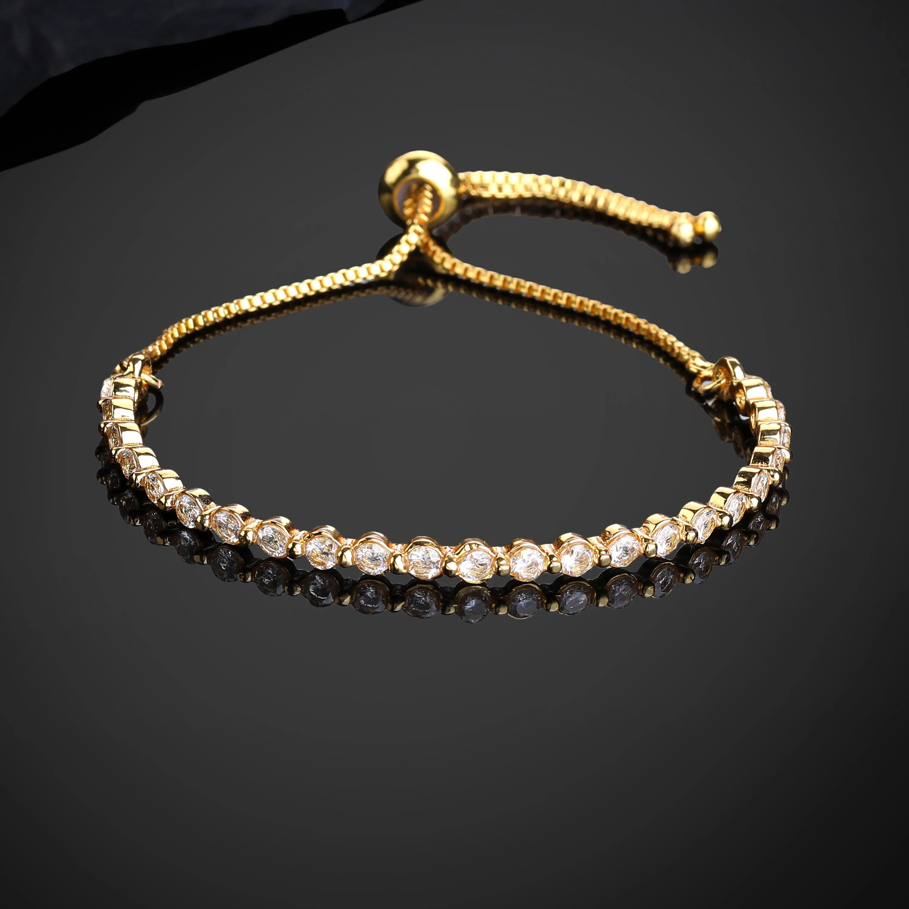 Estele Gold Plated CZ Glittering Bracelet for Women